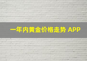 一年内黄金价格走势 APP